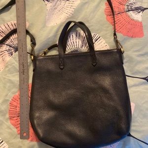 Madewell black leather medium crossbody bag